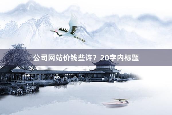 公司网站价钱些许？20字内标题
